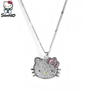 Iced Out Hello Kitty Pendant Necklace